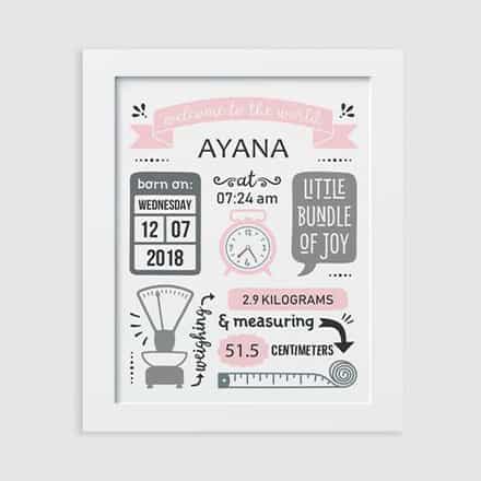 Birth Board - Retro Pink