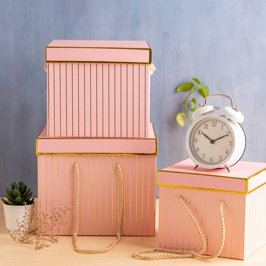 Pink Pinstripe Gift Box