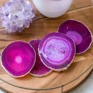 Agate Coasters Pink