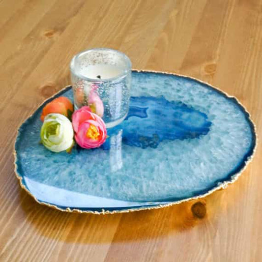 Agate Platter Blue