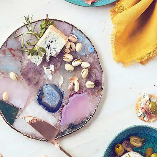 Agate Platter Multi-Coloured