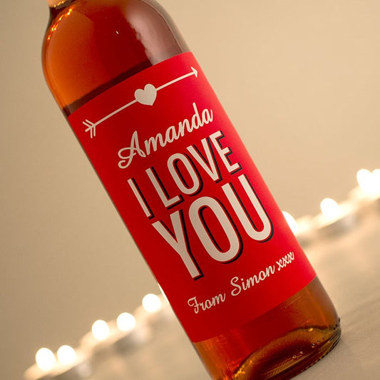 Personalized Wine Bottle I Love You