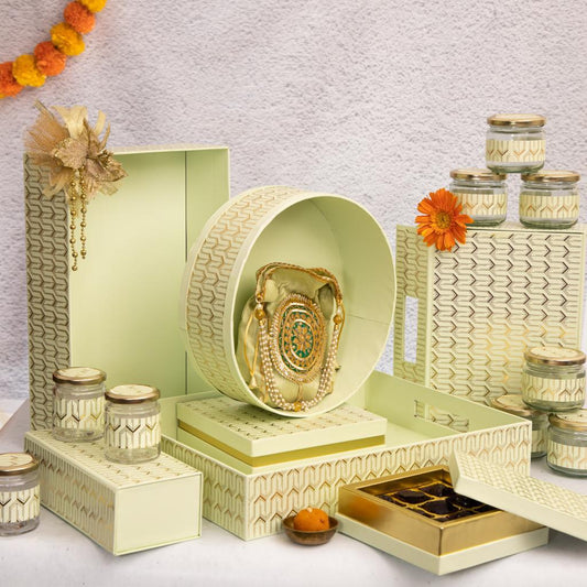 DIY Pista Green Wedding Gift Packing