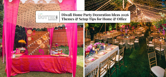 Diwali home party decoration ideas with festive pink decor and lights