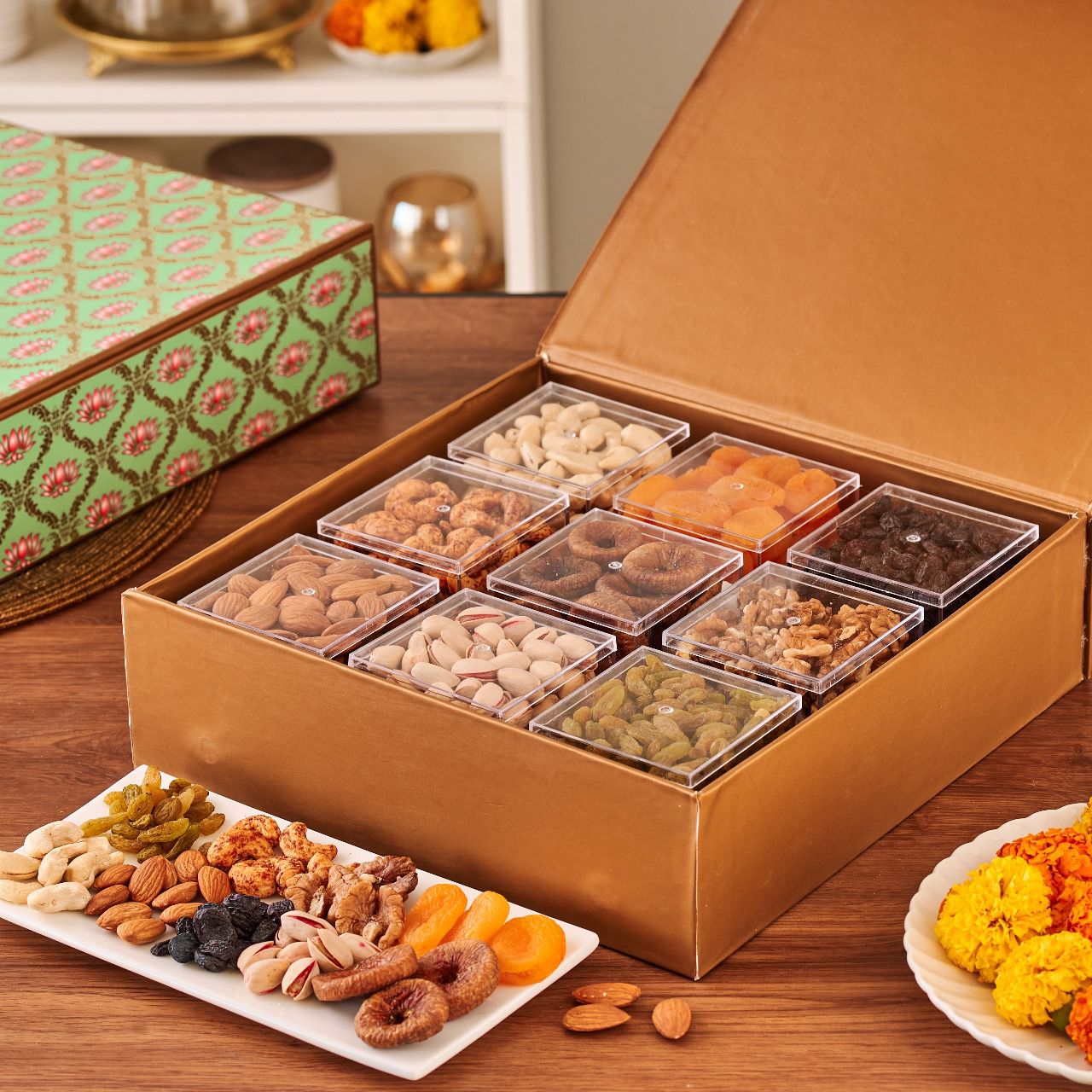 Premium assorted dry fruits gift box for Holi