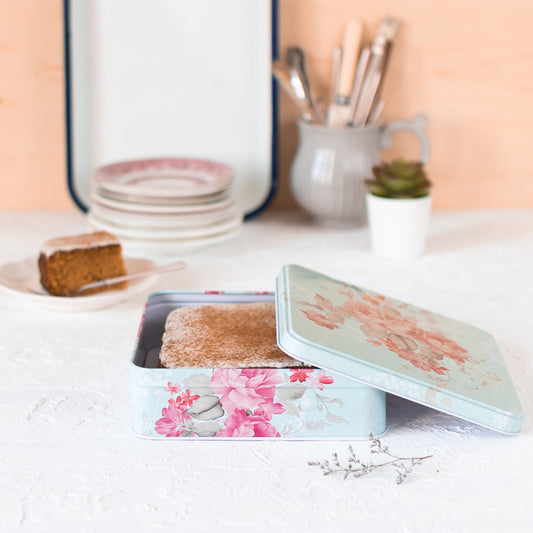 Carrot Cake in Floral Tin