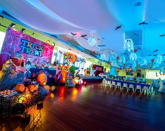 Halloween themed party setup