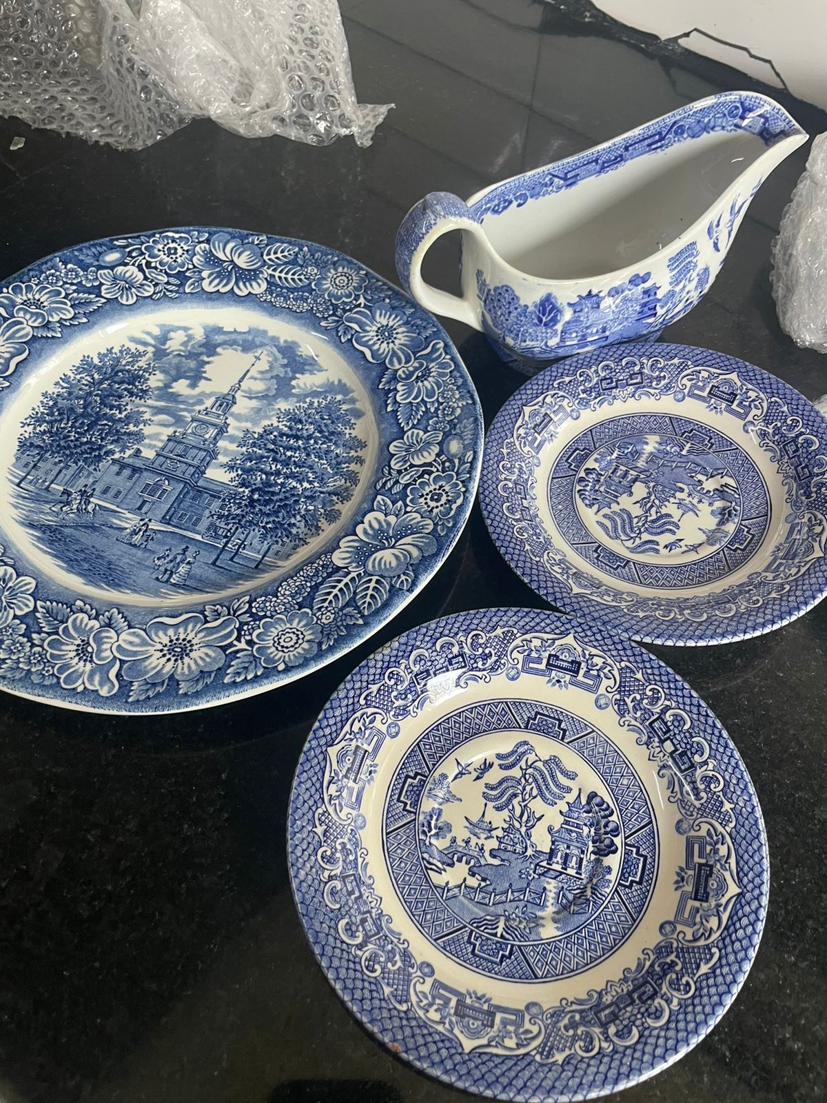 Blue high tea set