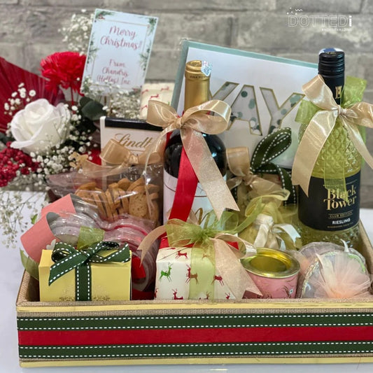 Christmas Gift Crate Hamper with Wine