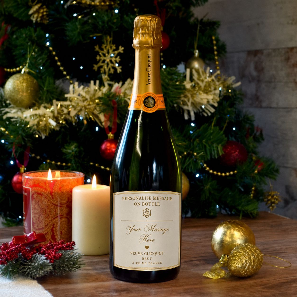 Personalized Champagne Bottle - Festive Gift