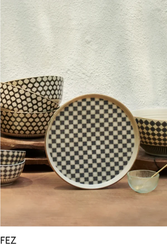 Corperate rentals Black and white checks Platters