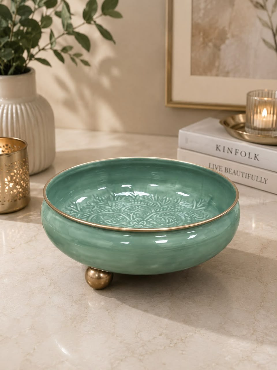Aura Metal Decorative Bowl gift hamper