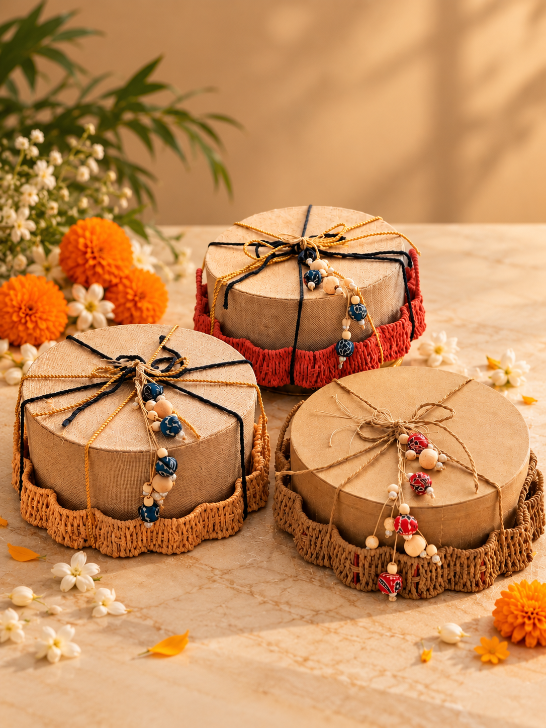Jute Gift Box - Round