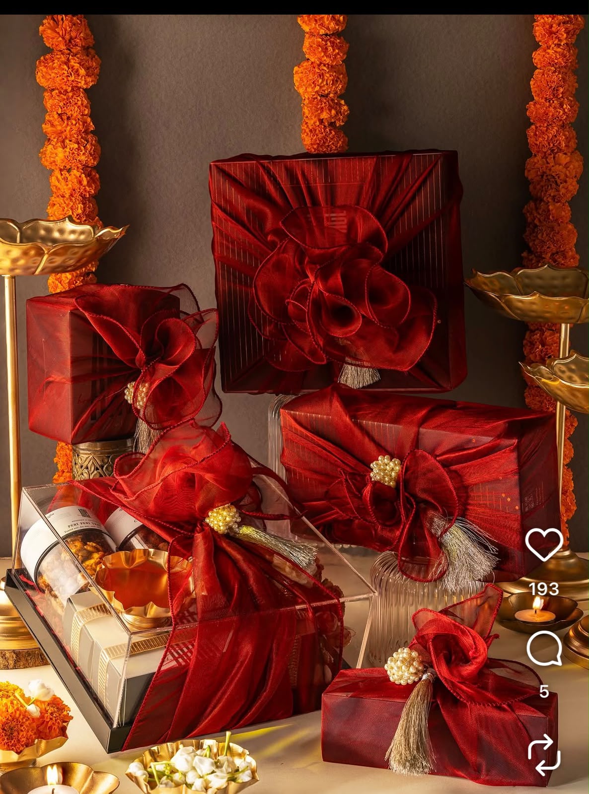 Close-up of the Aura decorative bowl for festive gifting