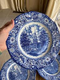 English Blue Vintage Crockery Set