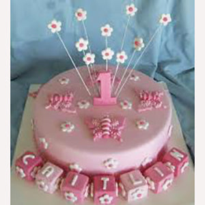 1st Birthday Cake Pink