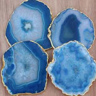 Agate Coasters Light Blue