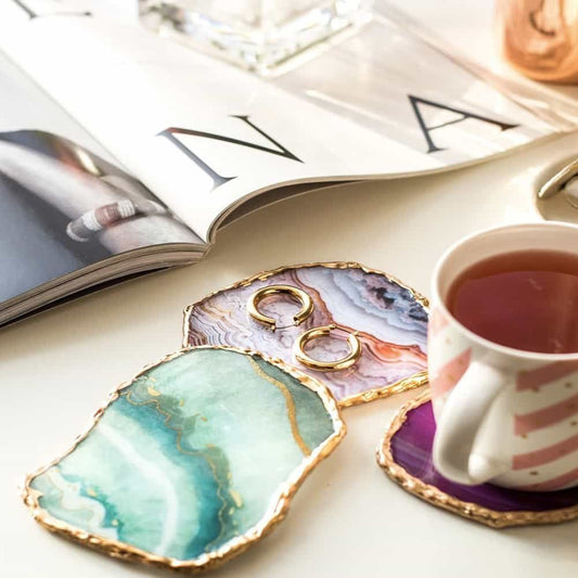 Agate Coasters Multi-colored