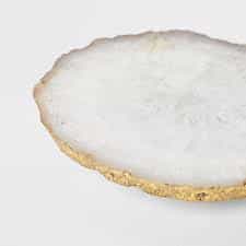 Agate Platter White and Gold