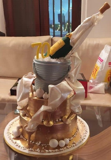 Champagne Themed Wedding Cake