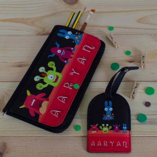 Little Monster - Pencil Pouch and Tag
