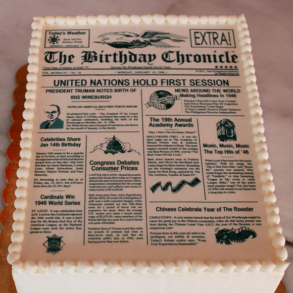 Newspaper Cake