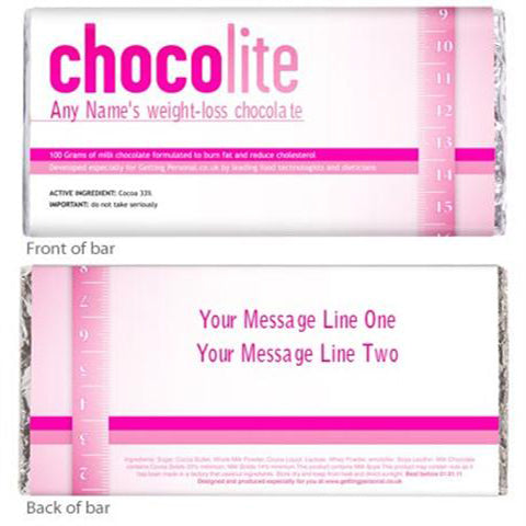 Personalized Chocolate Wrapper: Chocolite Weight Loss Chocolate