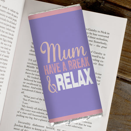 Personalized Chocolate Wrapper: Mum Break and Relax