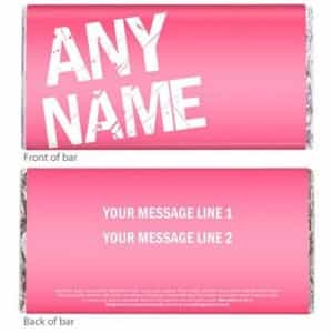 Personalized Chocolate Wrapper: Pink Label
