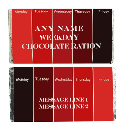 Personalized Chocolate Wrapper: Weekday Chocolate
