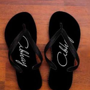 Personalized Classic Black Slippers