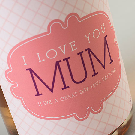 Personalized Wine Bottle I love Mum