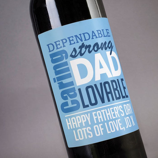 Personalized Wine Bottle Lovable Dad