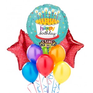 Singing Birthday Candle Balloon Bouquet