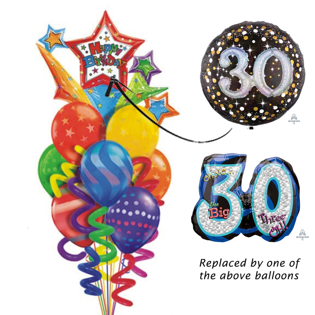 The Big 30 Balloon Bouquet