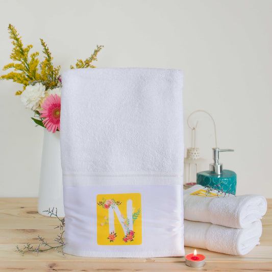 Towel Adults - Floral Initial
