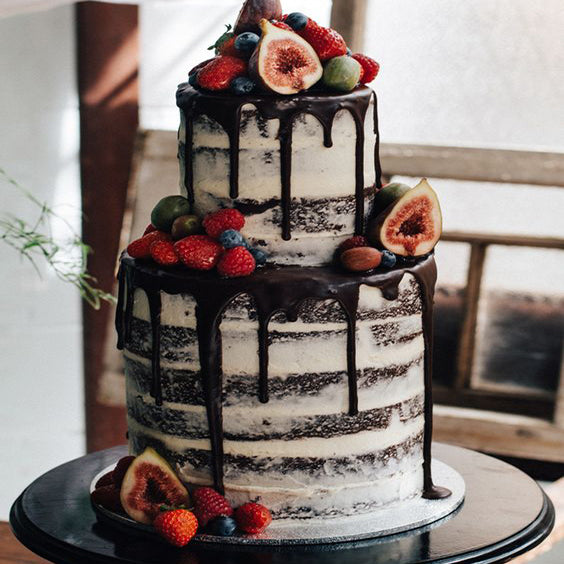 Two Tiered Fruit Naked Cake